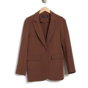 NWT!!!‎ OAK AND TRELLIS One Button Blazer In Chocolate Brown, Size Small